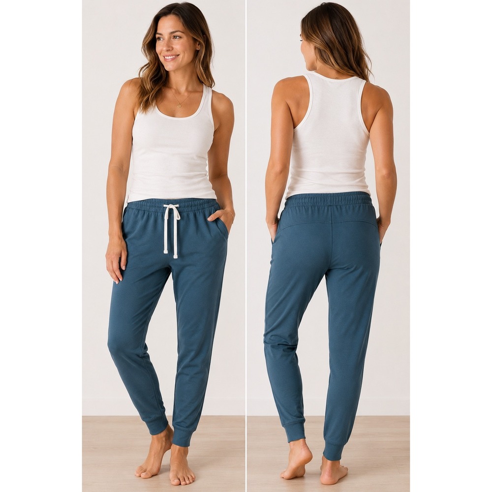 Free‎ Fly Womens Bamboo Jogger Pants Blue Gray Slate Bamboo Viscose Blend Large